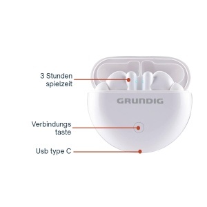 Casti audio Grundig True Wireless Sport - Bluetooth 5.3, 9 ore autonomie, alb - Img 3