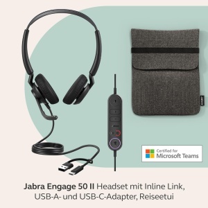 Casti audio Jabra Engage 50II Stereo cu 3 microfoane, cablu, noise cancelling - Img 8