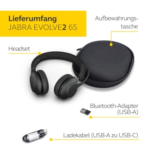 Casti audio Jabra Evolve2 65 Noise Cancelling, Bluetooth, Negru - Img 9