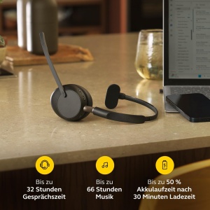 Casti audio Jabra Evolve3 65 Bluetooth, cu microfon, USB-C, ANC - Img 8