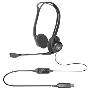 Casti audio Logitech 960 cu microfon, USB, stereo, design confortabil - Img 4