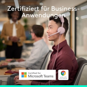 Casti audio Logitech Zone Wireless 2 ES pentru Business, Bluetooth, ANC, Roz - Img 2