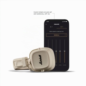 Casti audio Marshall Major V, 100 ore autonomie, design robust, culoare crema - Img 7
