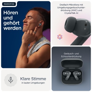 Casti audio Motorola moto buds bass Bluetooth, sunet puternic, design rezistent la apa - Img 6