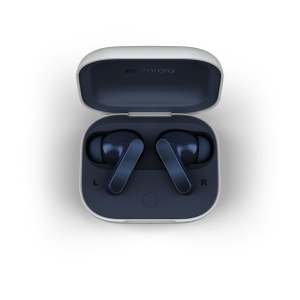 Casti audio Motorola Moto Buds, Marineblau, 42 ore autonomie, Dolby Atmos