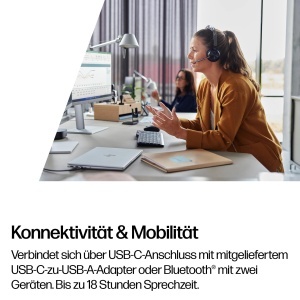Casti audio Poly Voyager Focus 2 USB-C, Bluetooth, ANC, Negru - Img 3
