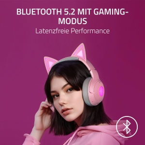 Casti audio Razer Kraken Kitty V2 BT, Bluetooth 5.2, RGB, 40 ore autonomie, Quartz - Img 3