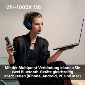 Casti audio Sony WH-1000XM6, Noise Cancelling, 30 ore autonomie, Midnight Blue - Img 11