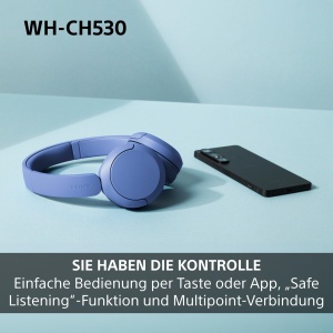 Casti audio Sony WH-CH530 Bluetooth, Negru, 55 ore autonomie, DSEE - Img 6