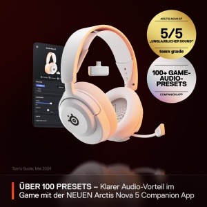 Casti audio SteelSeries Arctis Nova 5 Wireless - Multi-System, 60h autonomie, alb - Img 2