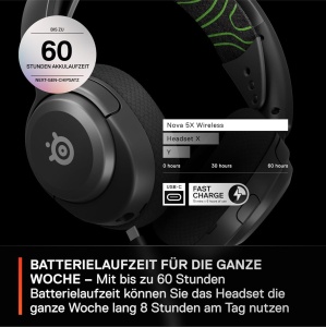 Casti audio SteelSeries Arctis Nova 5X Wireless, 60h autonomie, Negru - Img 5
