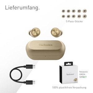 Casti audio Technics EAH-AZ100E-N, Noise Cancelling, Bluetooth multipoint, Aurii - Img 12