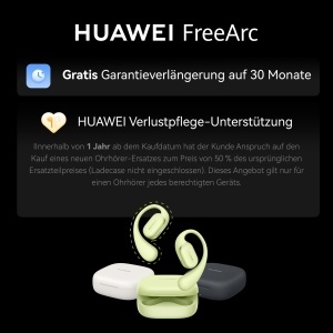 Casti deschise HUAWEI FreeArc, casti Bluetooth cu sunet sterling, suport si confort optimi, IP57 rezistent la apa, 28 de ore de redare, casti sport, iOS si Android si Windows, gri - Img 2
