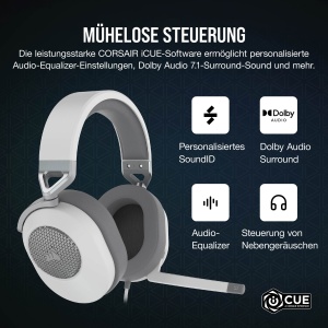 Casti Gaming Corsair HS65 Surround Alb Dolby Audio 71 Multi-Platforma - Img 5
