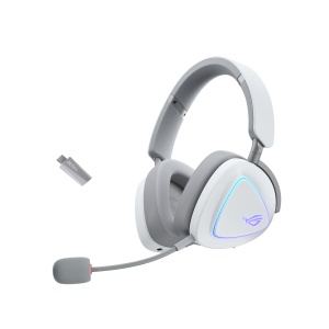 Casti gaming wireless ASUS ROG Delta II White RGB Bluetooth 110h autonomie