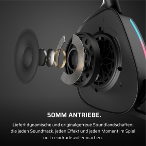 Casti Gaming Wireless Corsair Void v2 Dolby Atmos Bluetooth 70 ore autonomie Carbon - Img 5