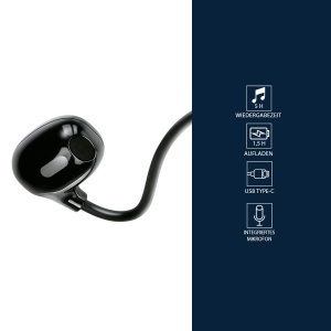 Casti Grundig Bluetooth fara fir - Casti cu conductie osoasa cu 5 ore de redare - Casti fara fir pentru muzica si apeluri hands-free - Air Bud incl ca - Img 2