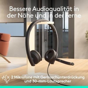 Casti Logitech H570e USB cu microfon Stereo Sound Noise Cancelling Negru - Img 3