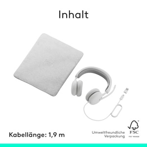 Casti Logitech Zone Wired 2 USB-C cu ANC Hibrid Adaptiv si Microfon cu Reducere de Zgomot - Alb - Img 10