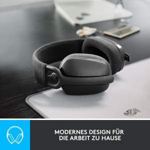 Casti over-ear wireless usoare Logitech Zone Vibe 100 cu microfon cu anulare a zgomotului, casti Bluetooth multipunct, functioneaza cu Teams, Google Meet, Zoom, Mac/PC - Graphite - Img 2