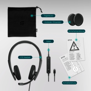 Casti USB EPOS C10 cu microfon, casti cu fir cu conexiune USB-C simpla si flexibila si tehnologie EPOS BrainAdapt. - Img 5