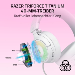 Casti wireless gaming Razer Kraken Kitty V3 Pro RGB THX Spatial Audio Alb - Img 5