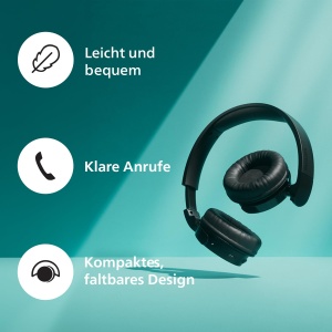 Casti wireless Philips TAH4209BL Bluetooth 55 ore autonomie Dynamic Bass albastru - Img 6