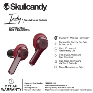 Casti wireless Skullcandy Indy Bluetooth IP55 rezistent la apa si praf 16 ore autonomie Rosu Moab - Img 2