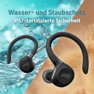Casti wireless sport JVC HA-EC75T-B Active Noise Cancelling IP57 40 ore autonomie Negru - Img 5