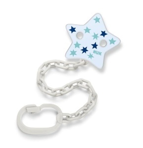 Catarama pentru suzete NUK cu clip Stabil si bruchsicher Design cu stele albastre - Img 3