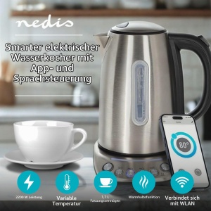 Cazan electric Nedis KAWK8000WIFI - 1,7 l, 2200 W, inox - Img 2