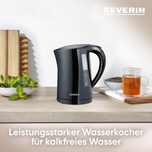 Ceainic SEVERIN, 1,5 L, compact si puternic, filtru de calcar, plastic, 2.200 W, negru, WK 3498 - Img 3