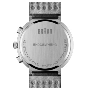 Ceas barbatesc Braun BN0035BWHBKG, cronograf, 40mm, cadran alb, bratara din piele - Img 7