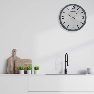 Ceas de perete Bresser MyTime Silver Edition, design elegant, silentios, 25 cm - Img 8