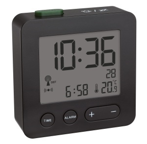 Ceas de perete digital TFA Dostmann 60.2545.01, negru, cu afisaj temperatura si snooze - Img 3