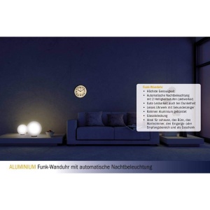 Ceas de perete TFA Dostmann 60.3535, albasilver, cu iluminare nocturna - Img 6