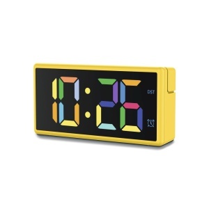 Ceas desteptator digital Hama 00222210 afisaj mare culori personalizabile galben
