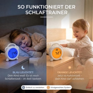 Ceas desteptator pentru copii Alecto BC-100, cablu Micro-USB, cu lumini ajustabile - Img 2
