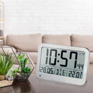 Ceas digital de perete BRESSER MyTime MC LCD, 225x150mm, cu termometru - Img 5