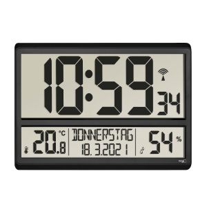 Ceas digital de perete TFA Dostmann XL, negru, cu termometru si higrometru - Img 4