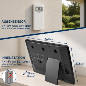 Ceas digital TFA Dostmann 60.4523.01 cu temperatura exterioara, negru - Img 7