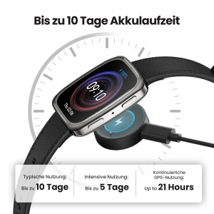 Ceas inteligent Amazfit Active 2, 43mm, AMOLED, GPS, 10 zile autonomie, banda din piele neagra - Img 6