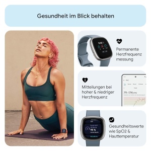 Ceas inteligent Google Fitbit Versa 4, GPS, 6 zile autonomie, albastru - Img 6