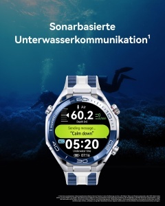 Ceas inteligent HUAWEI Watch Ultimate 2, GPS, 20 ATM, albastru - Img 2