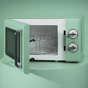 Cecotec Cuptor cu microunde Proclean 3010 Retro Green Mecanic, 20 L, 700 W, 6 niveluri, Cronometru pana la 30 de minute, Mod dezghetare, Design vintage in verde, finisaj din otel - Img 6