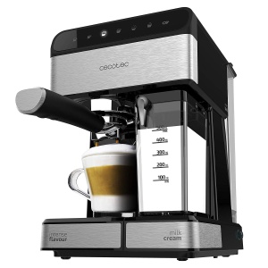 Cecotec Espressor semiautomat Power Instant-ccino 20 Touch seria Nera 1350 W presiune de 20 bari rezervor de lapte de 500 ml control tactil rezervor d - Img 1