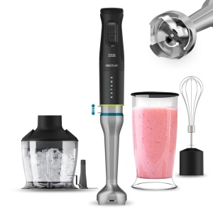 Cecotec Katana TotalDestroy 1500XL DoubleKatanas Cream, 1500 W, Lame Duble, 21 Viteze si Turbo, 4 Lame cu Titan Negru, Baza Extra Lunga, Set de Accesorii