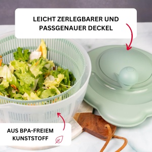 Centrifuga salata Westmark Fortuna, 5 litri, BPA-free, Mint Verde - Img 3