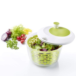 Centrifugator de salate Westmark, capacitate: 4,4 litri, o 23,5 cm, plastic, fara BPA, spinderella, culoare: transparent/alb/verde, 2430224A - Img 6