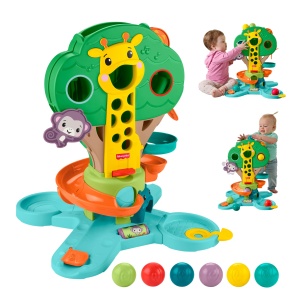 Centru de Joaca Fisher-Price Dschungelbaum cu Muzica, 6 Bile, Interactiv